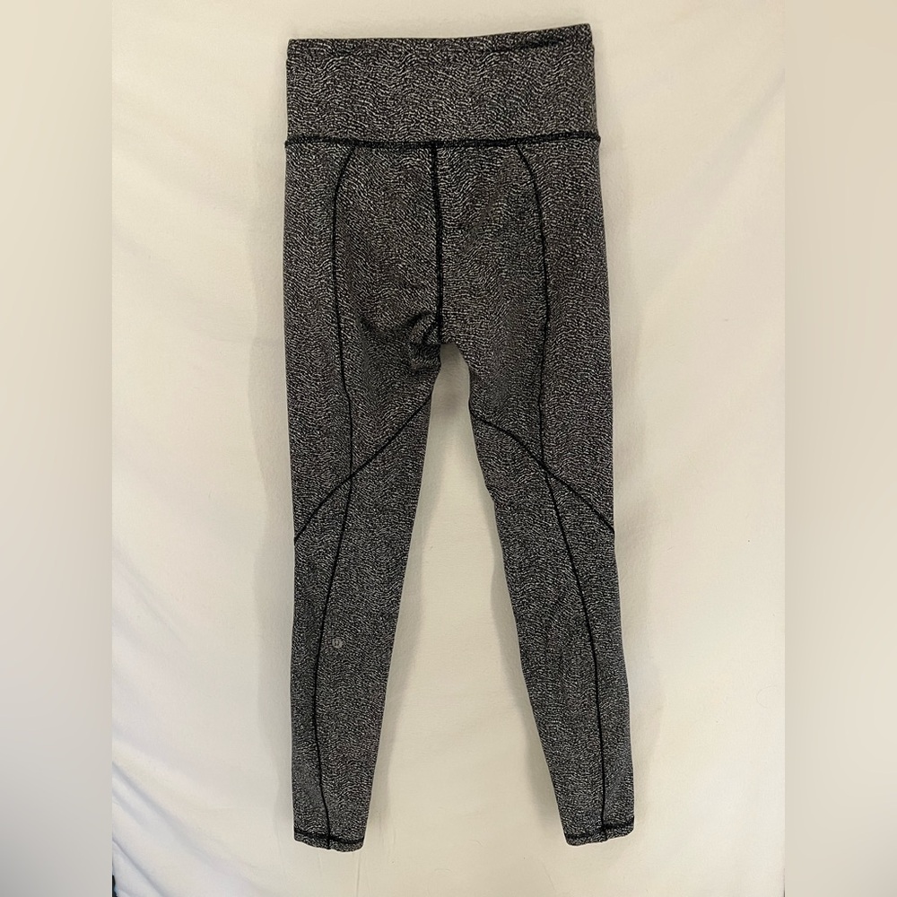 Lululemon Run It Out Legging Luxtreme Ripple Jacquard Black White Size 4 Flaw